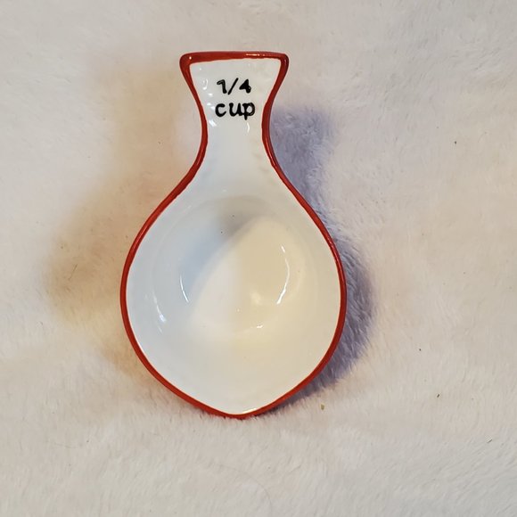 Graces Pantry Red Polka Dot Ceramic Measuring Cups - Picture 6 of 9